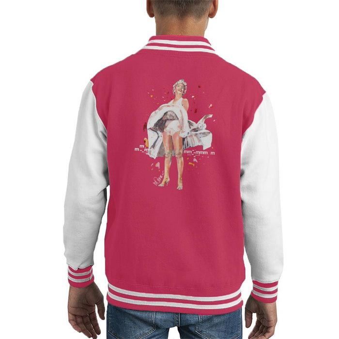 Sidney Maurer Original Portrait Of Marilyn Monroe Skirt Blowing Kid's Varsity Jacket