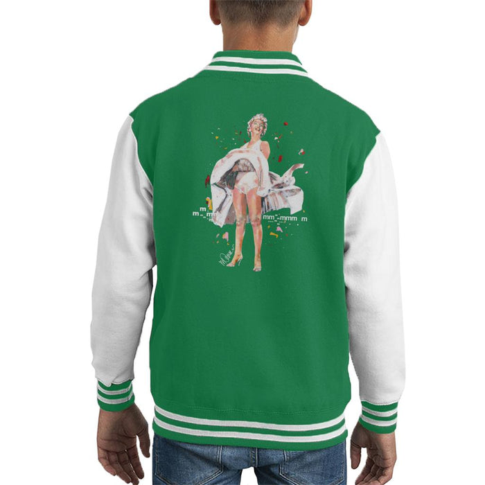 Sidney Maurer Original Portrait Of Marilyn Monroe Skirt Blowing Kid's Varsity Jacket