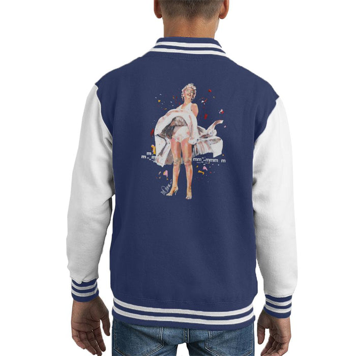 Sidney Maurer Original Portrait Of Marilyn Monroe Skirt Blowing Kid's Varsity Jacket