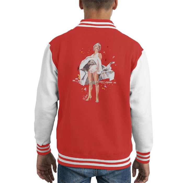 Sidney Maurer Original Portrait Of Marilyn Monroe Skirt Blowing Kid's Varsity Jacket