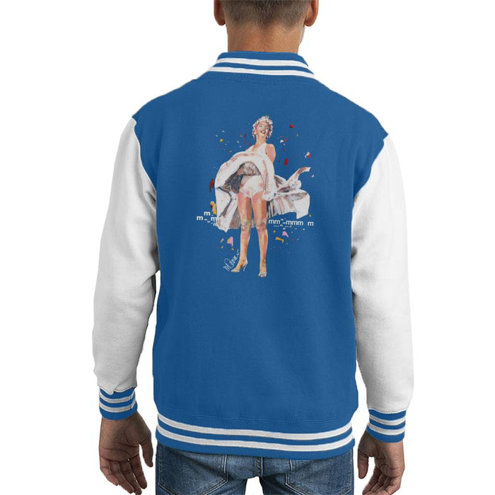 Sidney Maurer Original Portrait Of Marilyn Monroe Skirt Blowing Kid's Varsity Jacket
