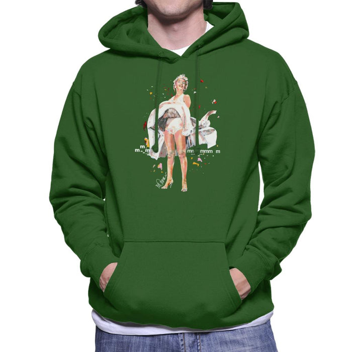 Sidney Maurer Original Portrait Of Marilyn Monroe Skirt Blowing Men's Hooded Sweatshirt