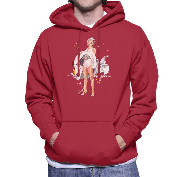 Sidney Maurer Original Portrait Of Marilyn Monroe Skirt Blowing Men's Hooded Sweatshirt