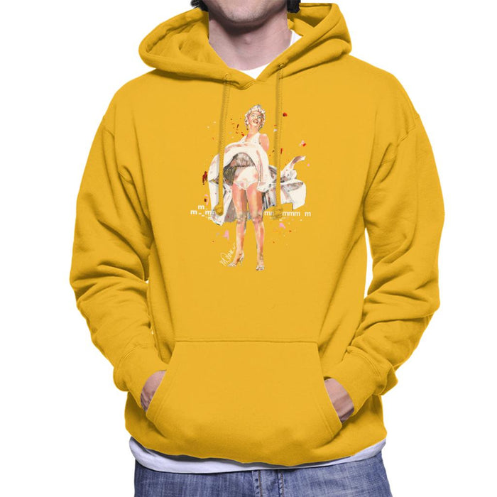 Sidney Maurer Original Portrait Of Marilyn Monroe Skirt Blowing Men's Hooded Sweatshirt
