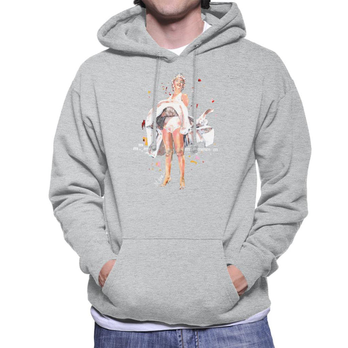 Sidney Maurer Original Portrait Of Marilyn Monroe Skirt Blowing Men's Hooded Sweatshirt