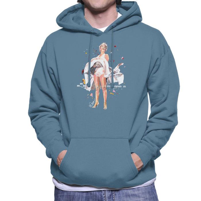 Sidney Maurer Original Portrait Of Marilyn Monroe Skirt Blowing Men's Hooded Sweatshirt