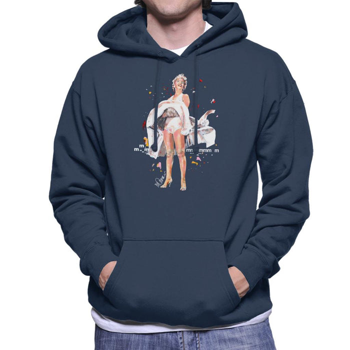 Sidney Maurer Original Portrait Of Marilyn Monroe Skirt Blowing Men's Hooded Sweatshirt