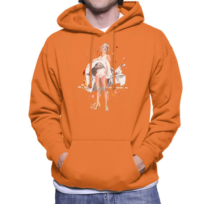 Sidney Maurer Original Portrait Of Marilyn Monroe Skirt Blowing Men's Hooded Sweatshirt