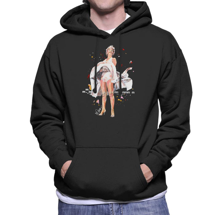 Sidney Maurer Original Portrait Of Marilyn Monroe Skirt Blowing Men's Hooded Sweatshirt