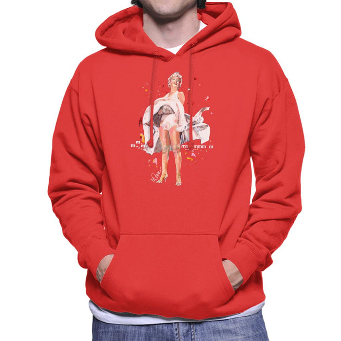 Sidney Maurer Original Portrait Of Marilyn Monroe Skirt Blowing Men's Hooded Sweatshirt