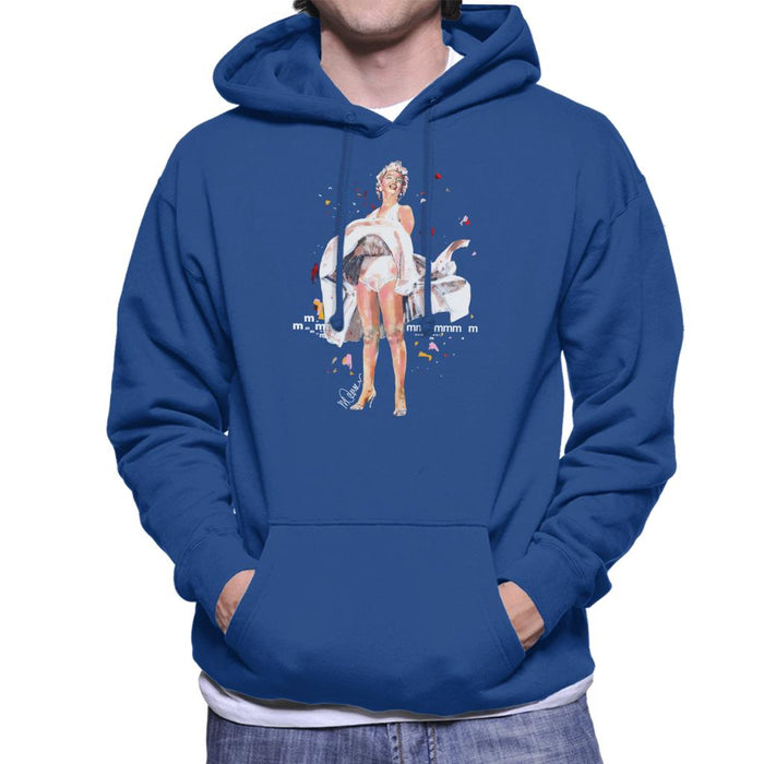 Sidney Maurer Original Portrait Of Marilyn Monroe Skirt Blowing Men's Hooded Sweatshirt