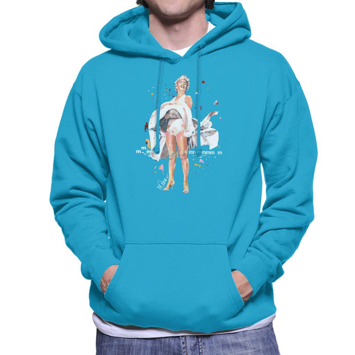 Sidney Maurer Original Portrait Of Marilyn Monroe Skirt Blowing Men's Hooded Sweatshirt