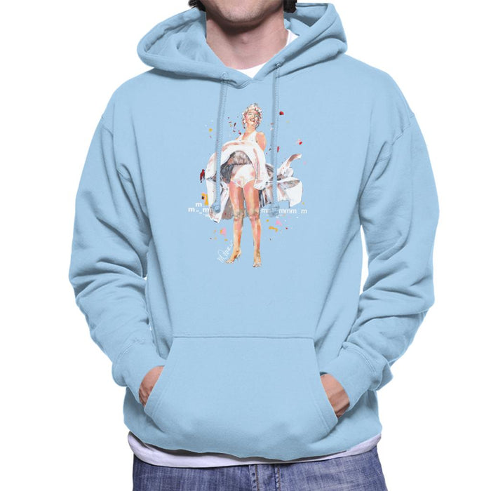 Sidney Maurer Original Portrait Of Marilyn Monroe Skirt Blowing Men's Hooded Sweatshirt