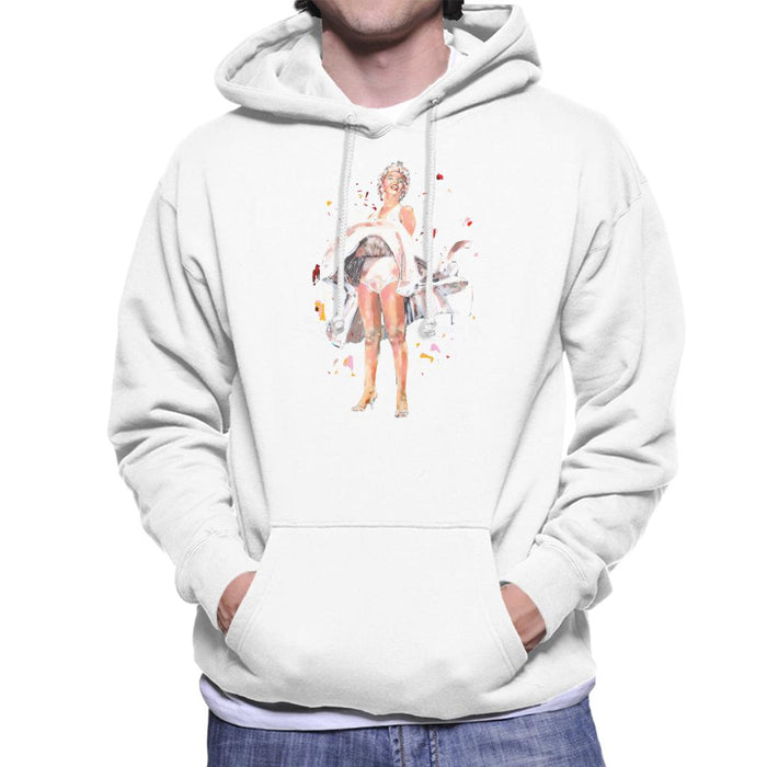 Sidney Maurer Original Portrait Of Marilyn Monroe Skirt Blowing Men's Hooded Sweatshirt