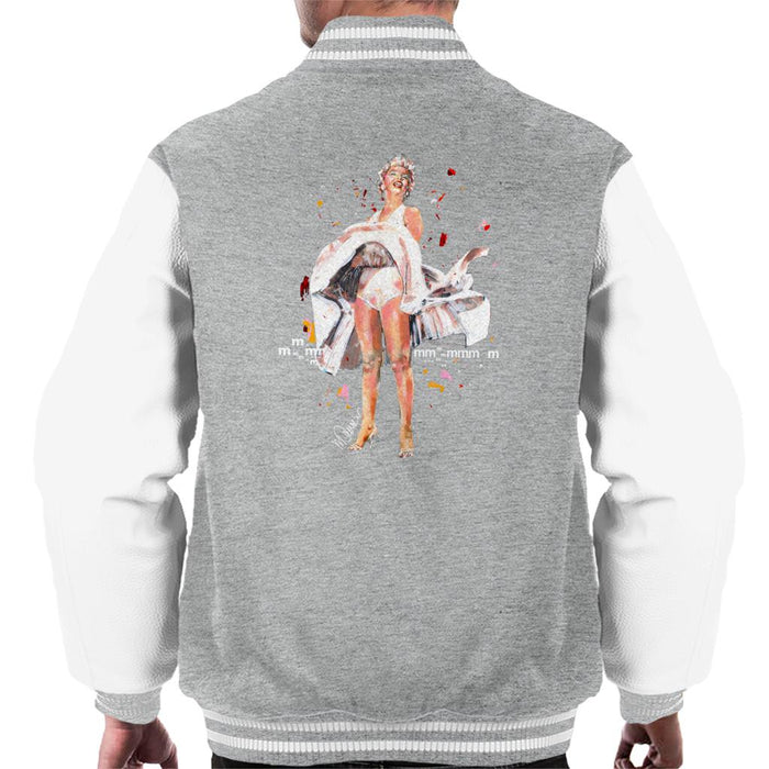Sidney Maurer Original Portrait Of Marilyn Monroe Skirt Blowing Men's Varsity Jacket