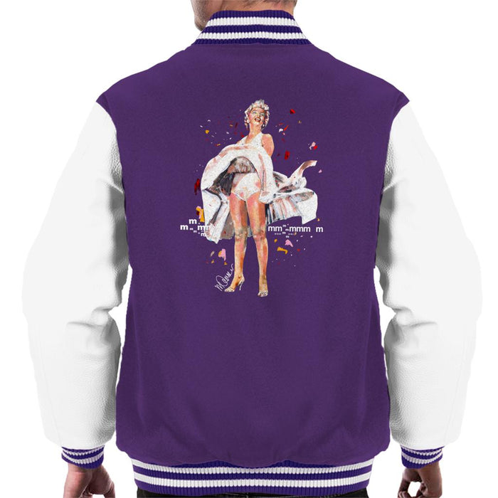 Sidney Maurer Original Portrait Of Marilyn Monroe Skirt Blowing Men's Varsity Jacket
