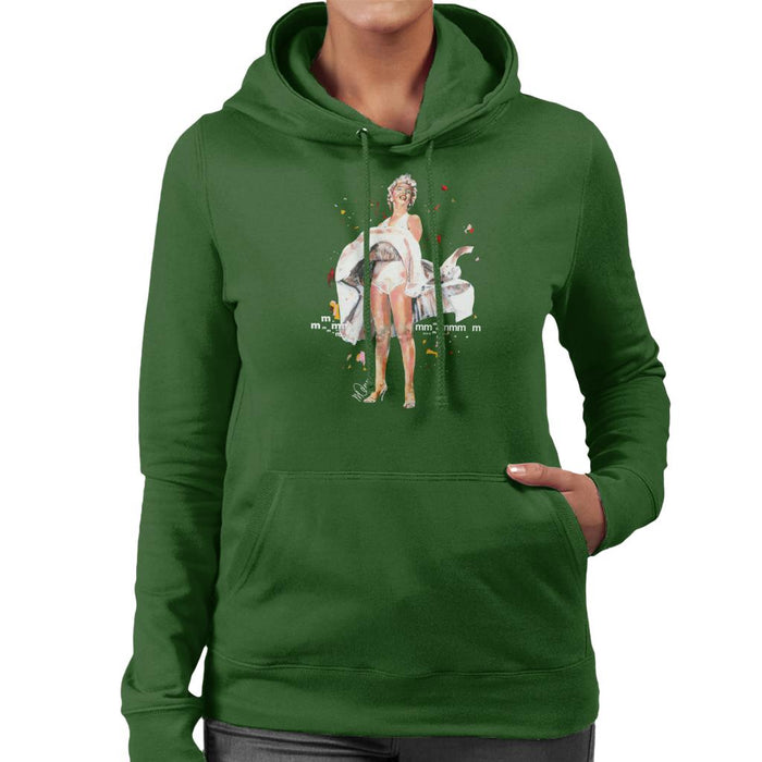Sidney Maurer Original Portrait Of Marilyn Monroe Skirt Blowing Women's Hooded Sweatshirt