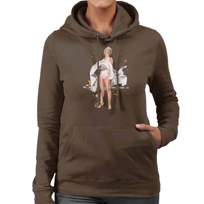 Sidney Maurer Original Portrait Of Marilyn Monroe Skirt Blowing Women's Hooded Sweatshirt