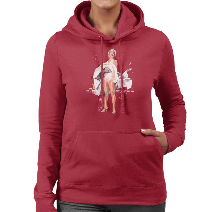 Sidney Maurer Original Portrait Of Marilyn Monroe Skirt Blowing Women's Hooded Sweatshirt