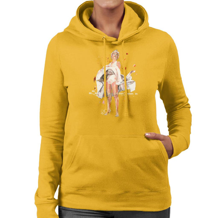 Sidney Maurer Original Portrait Of Marilyn Monroe Skirt Blowing Women's Hooded Sweatshirt