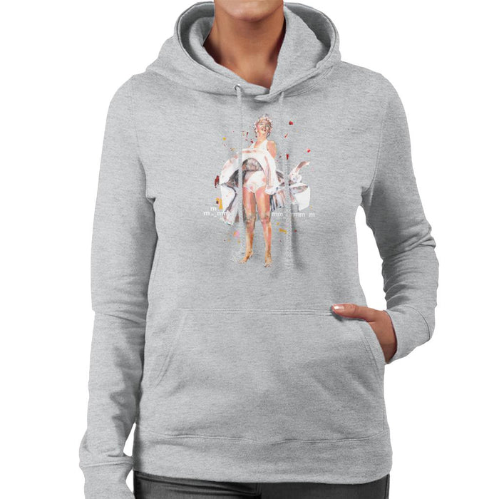 Sidney Maurer Original Portrait Of Marilyn Monroe Skirt Blowing Women's Hooded Sweatshirt