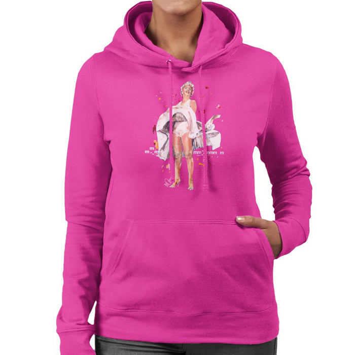 Sidney Maurer Original Portrait Of Marilyn Monroe Skirt Blowing Women's Hooded Sweatshirt