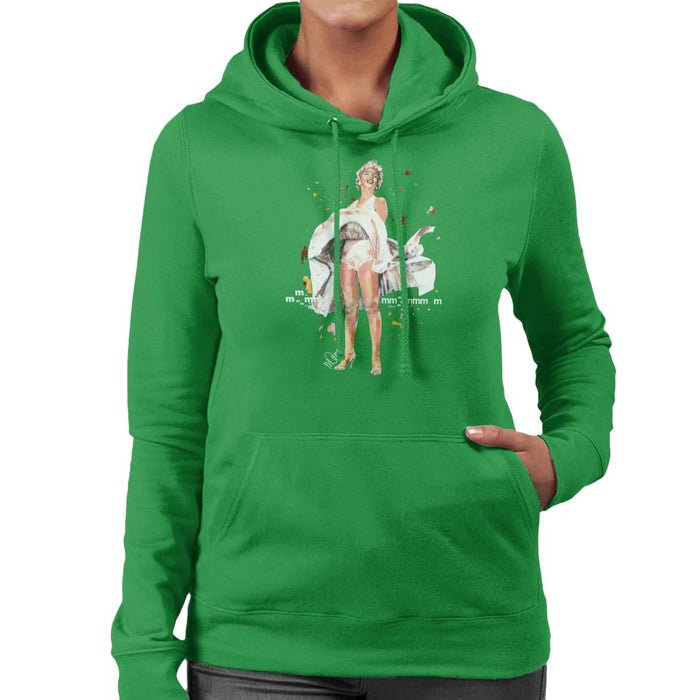 Sidney Maurer Original Portrait Of Marilyn Monroe Skirt Blowing Women's Hooded Sweatshirt