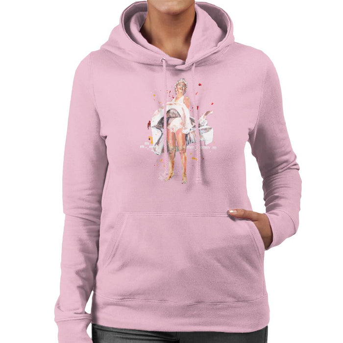 Sidney Maurer Original Portrait Of Marilyn Monroe Skirt Blowing Women's Hooded Sweatshirt