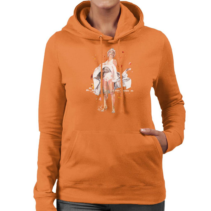 Sidney Maurer Original Portrait Of Marilyn Monroe Skirt Blowing Women's Hooded Sweatshirt