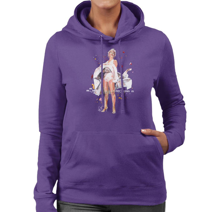 Sidney Maurer Original Portrait Of Marilyn Monroe Skirt Blowing Women's Hooded Sweatshirt