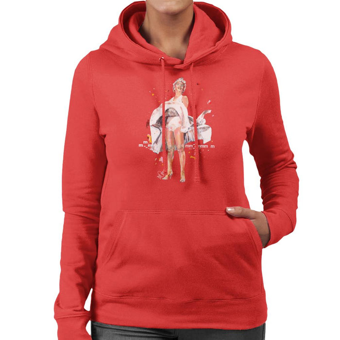 Sidney Maurer Original Portrait Of Marilyn Monroe Skirt Blowing Women's Hooded Sweatshirt