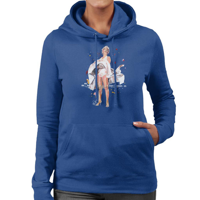 Sidney Maurer Original Portrait Of Marilyn Monroe Skirt Blowing Women's Hooded Sweatshirt