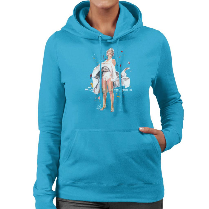 Sidney Maurer Original Portrait Of Marilyn Monroe Skirt Blowing Women's Hooded Sweatshirt