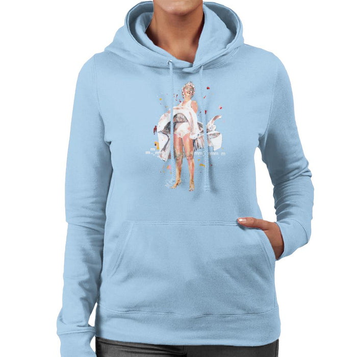 Sidney Maurer Original Portrait Of Marilyn Monroe Skirt Blowing Women's Hooded Sweatshirt