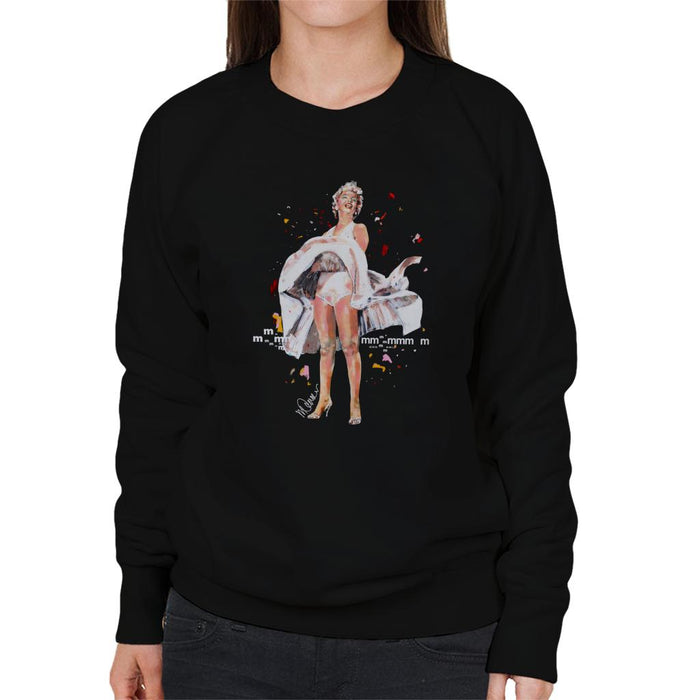 Sidney Maurer Original Portrait Of Marilyn Monroe Skirt Blowing Women's Sweatshirt