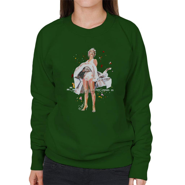 Sidney Maurer Original Portrait Of Marilyn Monroe Skirt Blowing Women's Sweatshirt