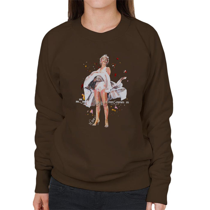 Sidney Maurer Original Portrait Of Marilyn Monroe Skirt Blowing Women's Sweatshirt