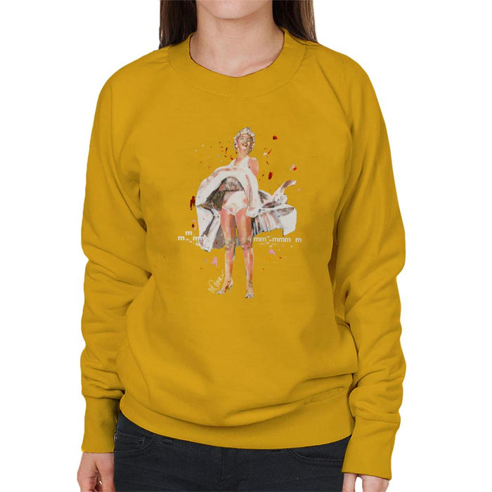Sidney Maurer Original Portrait Of Marilyn Monroe Skirt Blowing Women's Sweatshirt