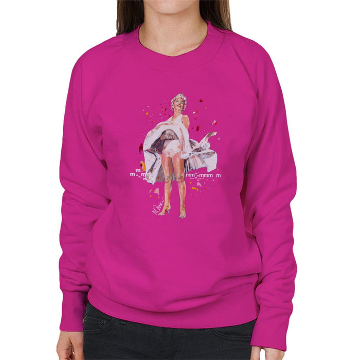 Sidney Maurer Original Portrait Of Marilyn Monroe Skirt Blowing Women's Sweatshirt