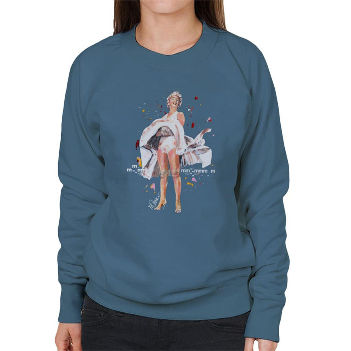 Sidney Maurer Original Portrait Of Marilyn Monroe Skirt Blowing Women's Sweatshirt
