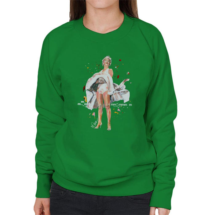 Sidney Maurer Original Portrait Of Marilyn Monroe Skirt Blowing Women's Sweatshirt