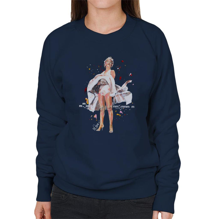 Sidney Maurer Original Portrait Of Marilyn Monroe Skirt Blowing Women's Sweatshirt