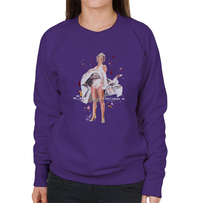 Sidney Maurer Original Portrait Of Marilyn Monroe Skirt Blowing Women's Sweatshirt