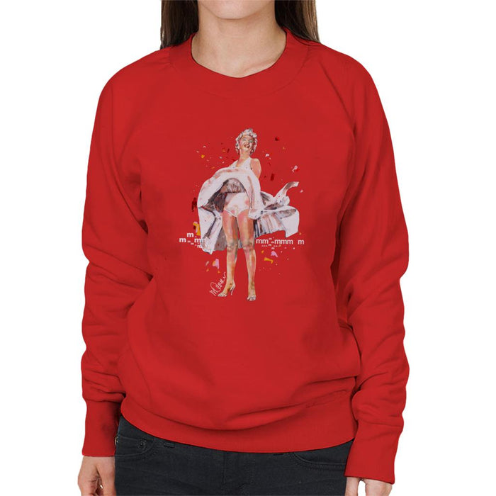 Sidney Maurer Original Portrait Of Marilyn Monroe Skirt Blowing Women's Sweatshirt