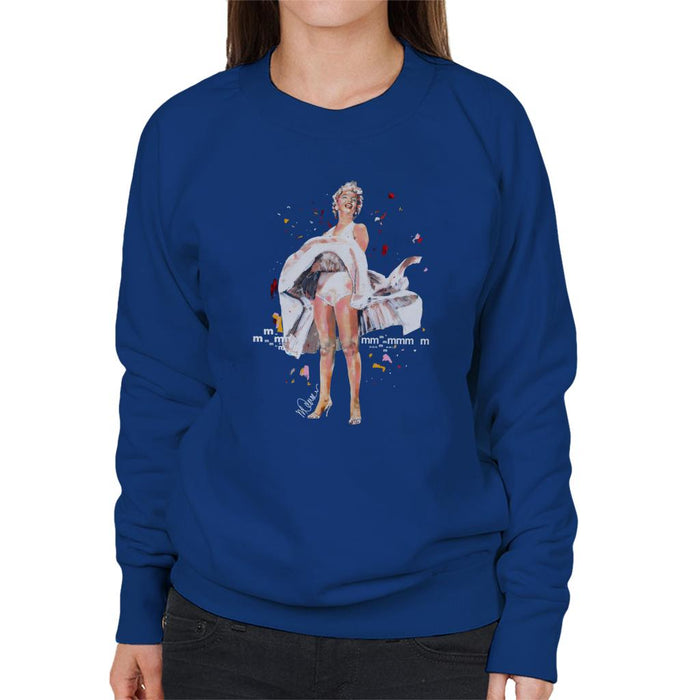 Sidney Maurer Original Portrait Of Marilyn Monroe Skirt Blowing Women's Sweatshirt