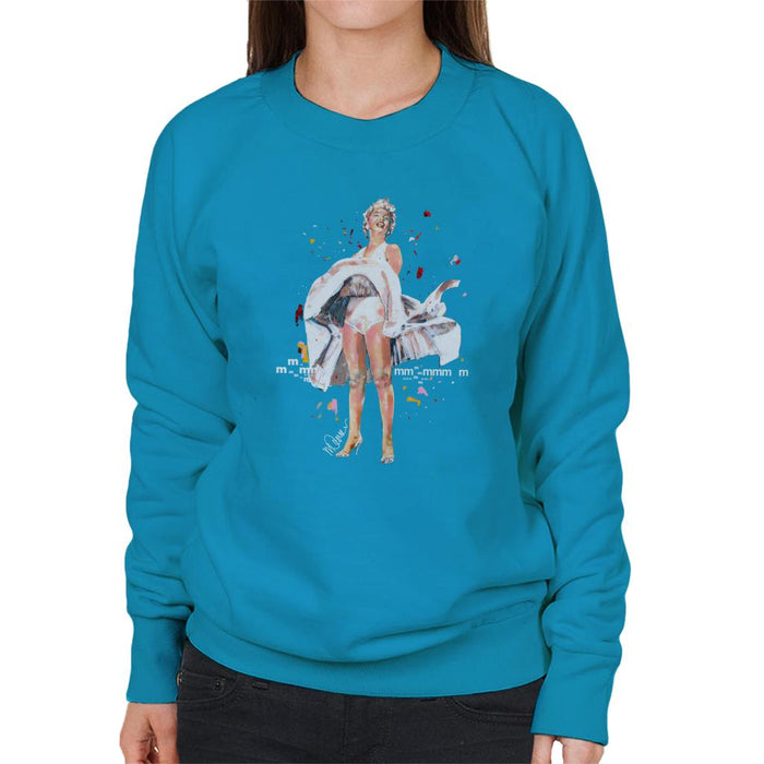 Sidney Maurer Original Portrait Of Marilyn Monroe Skirt Blowing Women's Sweatshirt