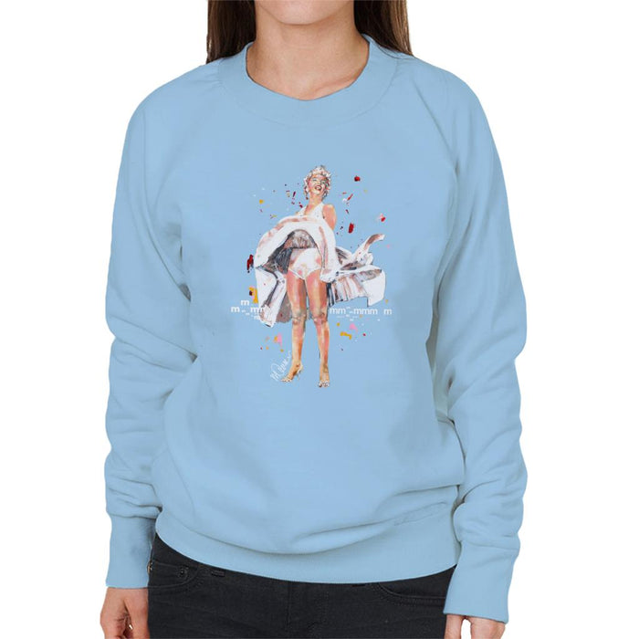 Sidney Maurer Original Portrait Of Marilyn Monroe Skirt Blowing Women's Sweatshirt