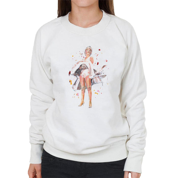 Sidney Maurer Original Portrait Of Marilyn Monroe Skirt Blowing Women's Sweatshirt