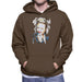 Sidney Maurer Original Portrait Of Miley Cyrus Biting Collar Mens Hooded Sweatshirt - Small / Chocolate - Mens Hooded Sweatshirt