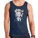 Sidney Maurer Original Portrait Of Miley Cyrus Biting Collar Mens Vest - Small / Navy Blue - Mens Vest